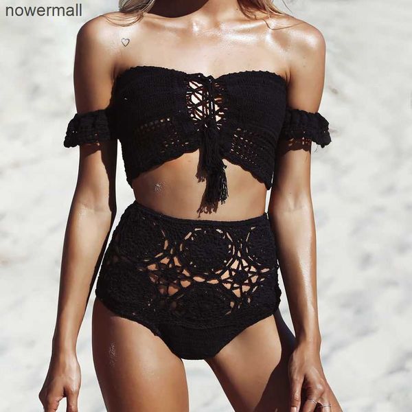 off the shoulder women white black bathing suits knitted bikini crochet crop high waist hollow out crochet swimwears
off the shoulder women white black bathing suits knitted bikini crochet crop high waist hollow out crochet swimwears
