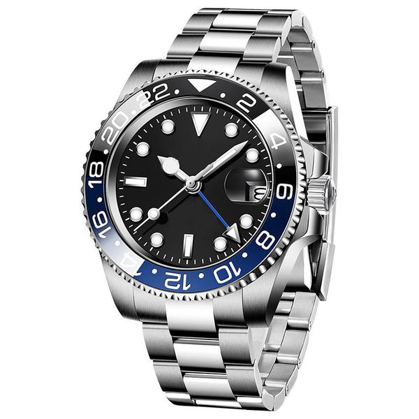 mens watch luxury automatic mechanical watches gmt 40mm stainless steel folded buckle strap sapphire glass ceramic bezel calendar montre de, Slivery;brown
mens watch luxury automatic mechanical watches gmt 40mm stainless steel folded buckle strap sapphire glass ceramic bezel calendar montre de, Slivery;brown