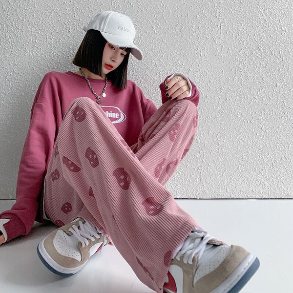 women's pants capris corduroy casual pants womens drawstring sweatpants y2k retro print wide leg pants autumn and winter loose straight, Black;white
women's pants capris corduroy casual pants womens drawstring sweatpants y2k retro print wide leg pants autumn and winter loose straight, Black;white
