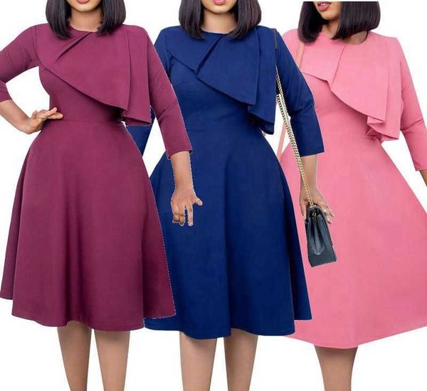 size plus women clothing office dress elegant midi dress solid color long sleeve ladies career, Black;gray
size plus women clothing office dress elegant midi dress solid color long sleeve ladies career, Black;gray