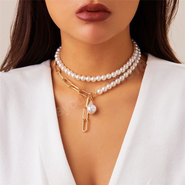 elegant pearl pendant necklace for women vintage gold color chest chain neck wed accessories jewelry gift, Silver
elegant pearl pendant necklace for women vintage gold color chest chain neck wed accessories jewelry gift, Silver
