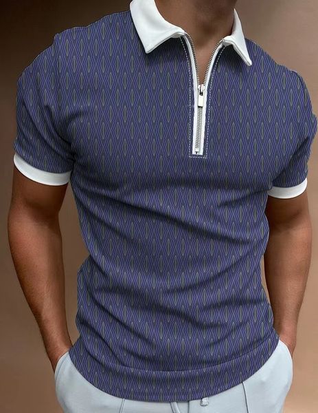 men's polos summer short sleeve men polo shirts high street print casual shirts zipper polo shirt men clothing 230325, White;black
men's polos summer short sleeve men polo shirts high street print casual shirts zipper polo shirt men clothing 230325, White;black