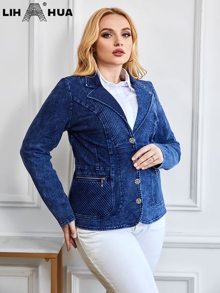 women's plus size outerwear coats lih hua women's plus size denim suit autumn chic elegant suit for chubby women knitted cotton su, Black
women's plus size outerwear coats lih hua women's plus size denim suit autumn chic elegant suit for chubby women knitted cotton su, Black