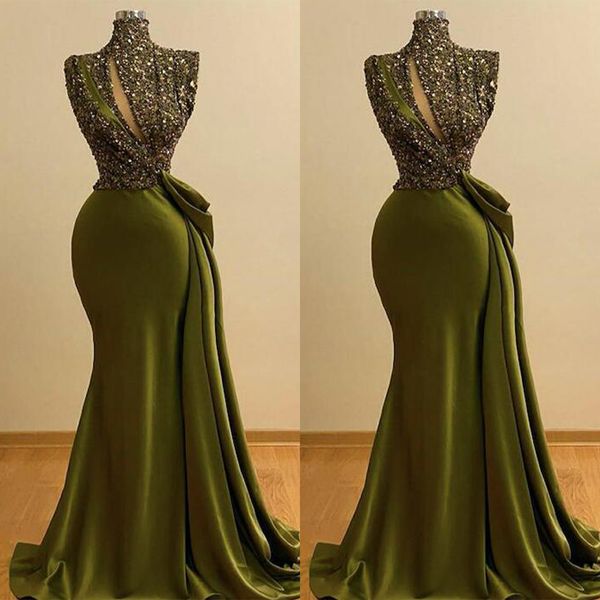 gorgeous mermaid prom dresses high neck sequins beads sleeveless satin backless ruffles zipper floor length custom made party dress vestido, Black
gorgeous mermaid prom dresses high neck sequins beads sleeveless satin backless ruffles zipper floor length custom made party dress vestido, Black