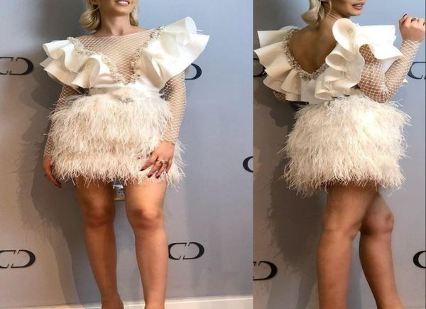 2023 luxury feather cocktail dresses jewel neck illusion ruffles crystal beads short mini prom dress party homecoming gowns l8564124, Black
2023 luxury feather cocktail dresses jewel neck illusion ruffles crystal beads short mini prom dress party homecoming gowns l8564124, Black