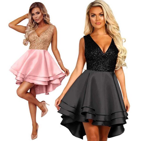 stock 2023 in new black multi layer glitter sequin party skater dress women clothing ladies, Black;gray 
stock 2023 in new black multi layer glitter sequin party skater dress women clothing ladies, Black;gray