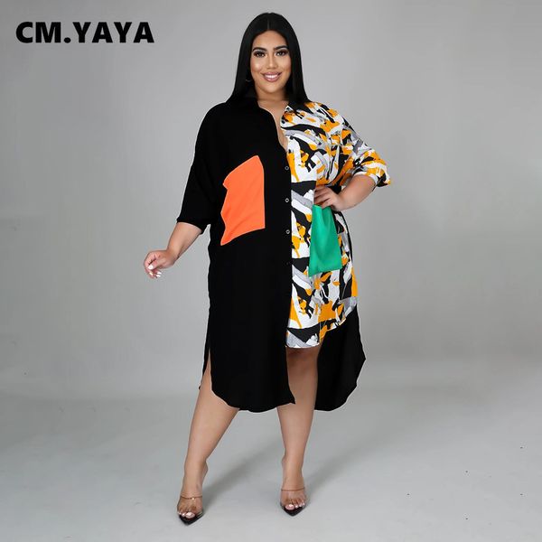 plus size dresses cm.yaya women plus size dress patchwork turndown collar single breasted loose straight midi dresses with pockets summer ou, Black
plus size dresses cm.yaya women plus size dress patchwork turndown collar single breasted loose straight midi dresses with pockets summer ou, Black