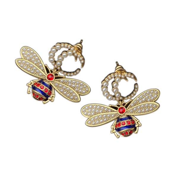 designer little red bee pearl earrings fashion full of pearl studs jewelry wedding gifts, Golden
designer little red bee pearl earrings fashion full of pearl studs jewelry wedding gifts, Golden