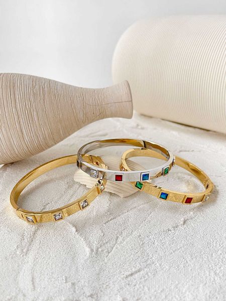 charm s necklaces ins wind fashion versatile stainless steel color/white rectangular zircon inlaid bracelet female, Golden;silver
charm s necklaces ins wind fashion versatile stainless steel color/white rectangular zircon inlaid bracelet female, Golden;silver