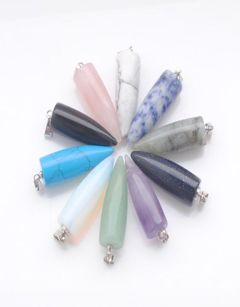 natural stone pendants point bullet shaped pendulum chram beads for earrings necklace jewelry making amethyst aventurine blue sand2480201, Silver
natural stone pendants point bullet shaped pendulum chram beads for earrings necklace jewelry making amethyst aventurine blue sand2480201, Silver