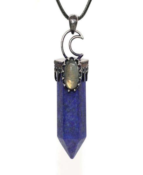 jln hexagon column gemstone pendant antique silver plated half moon accessory plus labradorite bead necklace with black leather co7253505
jln hexagon column gemstone pendant antique silver plated half moon accessory plus labradorite bead necklace with black leather co7253505