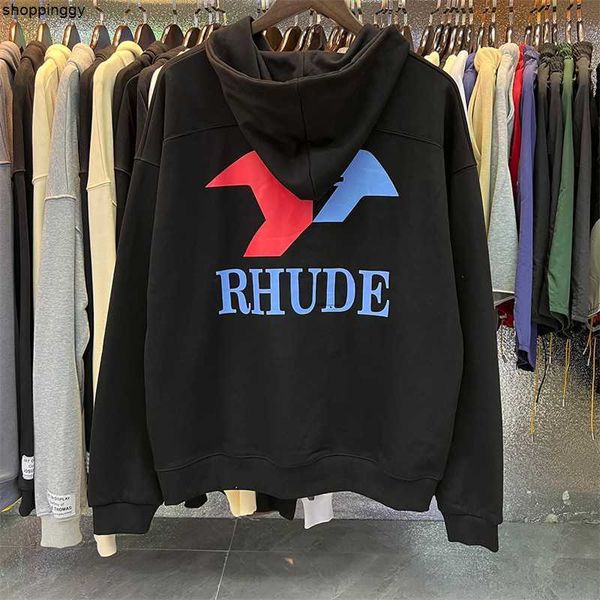 hoodies sweatshirts rhude eagle print terry and women's loose, Black
hoodies sweatshirts rhude eagle print terry and women's loose, Black