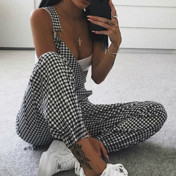 women's jumpsuits rompers women casual straps jumpsuits pants ladies summer autumn clothes plaids checked playsuits backless plain outf, Black;white
women's jumpsuits rompers women casual straps jumpsuits pants ladies summer autumn clothes plaids checked playsuits backless plain outf, Black;white