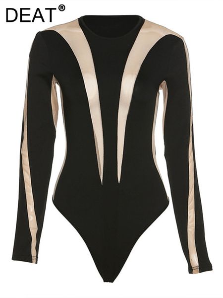 women's jumpsuits rompers deat fashion gauze patchwork bodysuits women's arrivals slim long sleeve o-neck bodysuit female outwear, Black;white
women's jumpsuits rompers deat fashion gauze patchwork bodysuits women's arrivals slim long sleeve o-neck bodysuit female outwear, Black;white