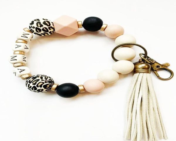 leopard beige silicone beaded bracelet wristlet mama keychain silicone with tassel9071799, Silver
leopard beige silicone beaded bracelet wristlet mama keychain silicone with tassel9071799, Silver