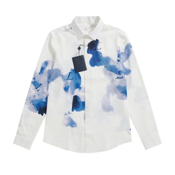 casual men's shirt 2023 louiseity fashion brand business work travel holiday couples spring and summer slim long-sleeved shirt viutonit, White;black 
casual men's shirt 2023 louiseity fashion brand business work travel holiday couples spring and summer slim long-sleeved shirt viutonit, White;black