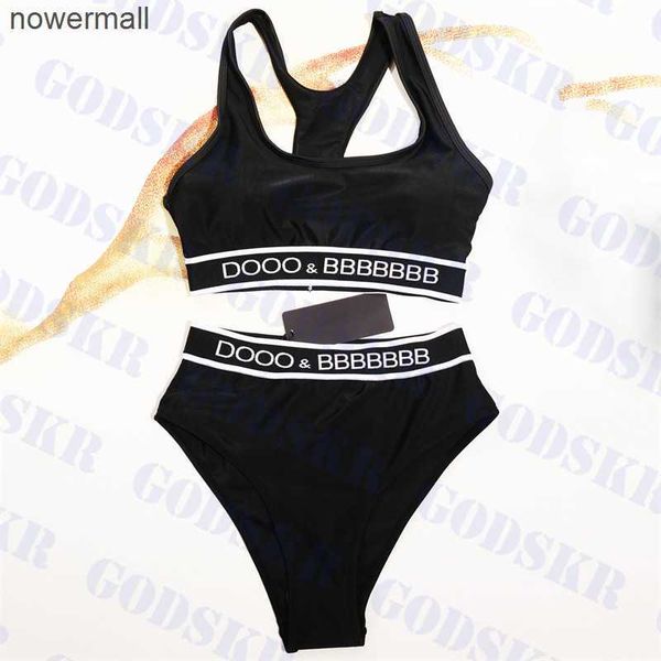 black sports bra briefs swimsuit letter womens swimwear outdoor beach bathing suits, White;black
black sports bra briefs swimsuit letter womens swimwear outdoor beach bathing suits, White;black