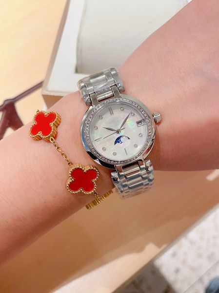 women's watch 31mm stainless steel quartz heart moon face simple shell face, Slivery;golden
women's watch 31mm stainless steel quartz heart moon face simple shell face, Slivery;golden