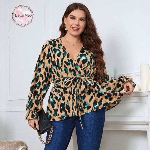 women's plus size tshirt della mel 3xl 4xl plus size women elegant blouse vneck leopard print tunic shirt belted office fashion big siz, Black
women's plus size tshirt della mel 3xl 4xl plus size women elegant blouse vneck leopard print tunic shirt belted office fashion big siz, Black