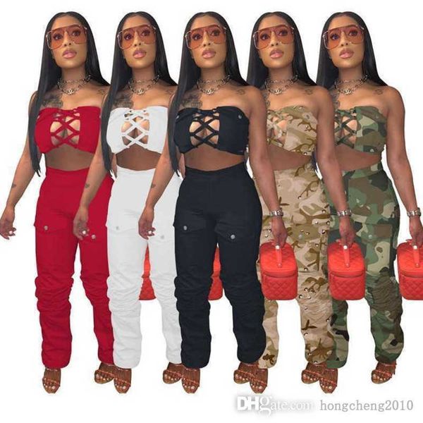2023 women two piece pants set summer clothing hollow out waistcoat crop and trousers camouflage sports suit, White
2023 women two piece pants set summer clothing hollow out waistcoat crop and trousers camouflage sports suit, White