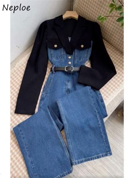 women's jumpsuits rompers neploe autumn winter vintage monos mujer elegante romper solid color wide leg jumpsuit women belt slim waist, Black;white
women's jumpsuits rompers neploe autumn winter vintage monos mujer elegante romper solid color wide leg jumpsuit women belt slim waist, Black;white