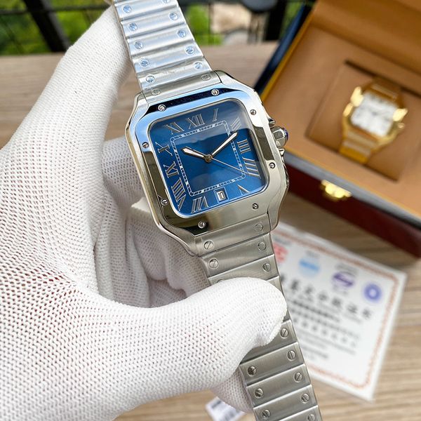 2023 mens luxury watches mechanical mens watch blue dial self-winding 40mm square stainless steel metal strap casual watches sport clock mon, Slivery;brown
2023 mens luxury watches mechanical mens watch blue dial self-winding 40mm square stainless steel metal strap casual watches sport clock mon, Slivery;brown