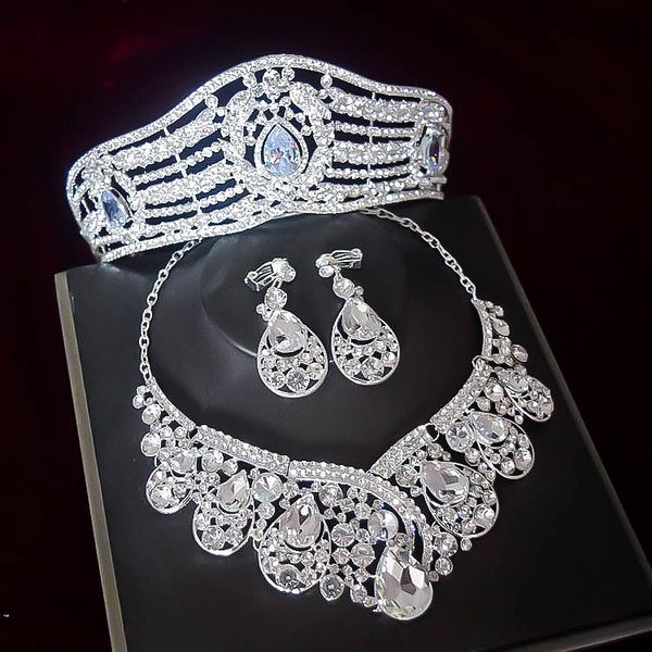 crown necklace earring sets high-end bridal headpieces wedding party accessories designer diamond court queen grand crown prom birthday page, Silver
crown necklace earring sets high-end bridal headpieces wedding party accessories designer diamond court queen grand crown prom birthday page, Silver