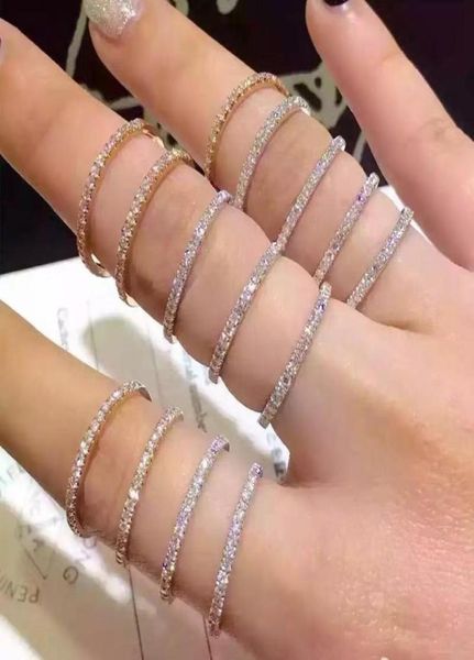genuine 18k white gold pave simulated diamond band ring fine wedding jewelry simple round thin rings for women gift cluster3052271, Golden;silver
genuine 18k white gold pave simulated diamond band ring fine wedding jewelry simple round thin rings for women gift cluster3052271, Golden;silver