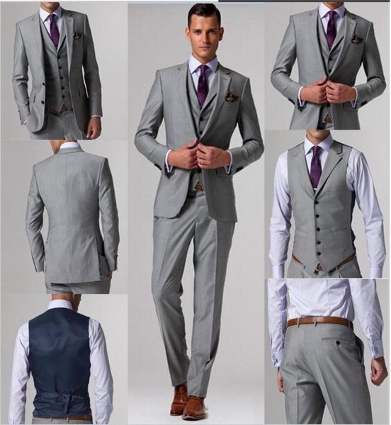 brand new light grey men wedding dress notch lapel slim fit groom tuxedos popular dinnerdarty dress 3 piece suit jacket pants tie1636603, Black;gray
brand new light grey men wedding dress notch lapel slim fit groom tuxedos popular dinnerdarty dress 3 piece suit jacket pants tie1636603, Black;gray
