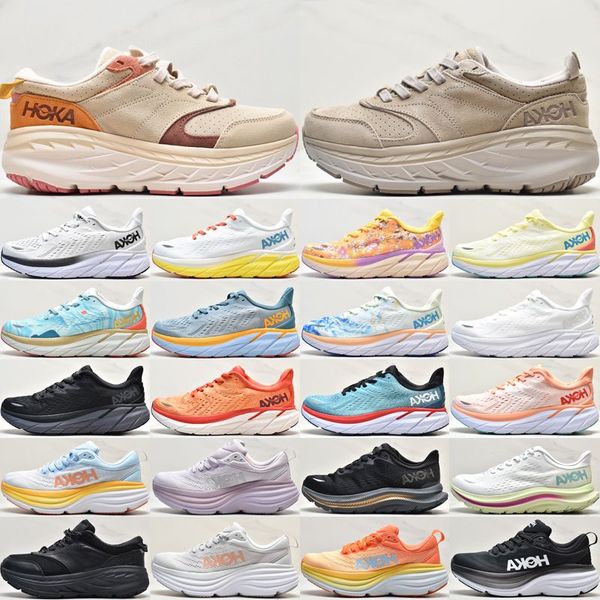 

hoka one clifton 8 running shoes for men women designer sneakers bondi 8 bondi l kawana suede shifting sand triple black white outdoor train