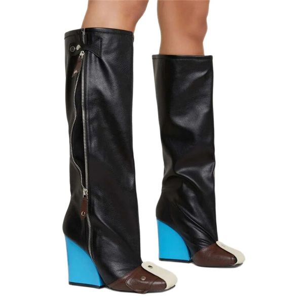 punk fan motorcycle boots women's zipper thick sole knee high boots european and american trend nightclub party women's boots, Black
punk fan motorcycle boots women's zipper thick sole knee high boots european and american trend nightclub party women's boots, Black