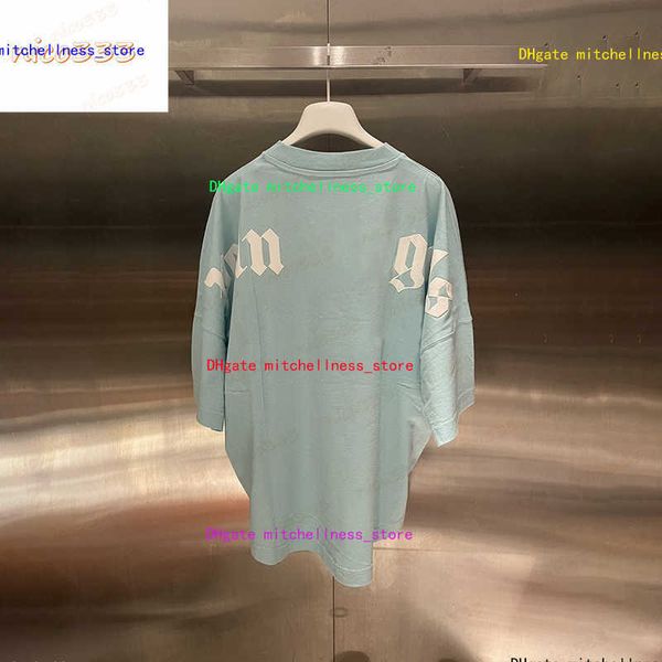 23ss new t shirt light blue foam letter print pattern black and white round neck cotton loose and versatile men and women bat shirt, White;black
23ss new t shirt light blue foam letter print pattern black and white round neck cotton loose and versatile men and women bat shirt, White;black