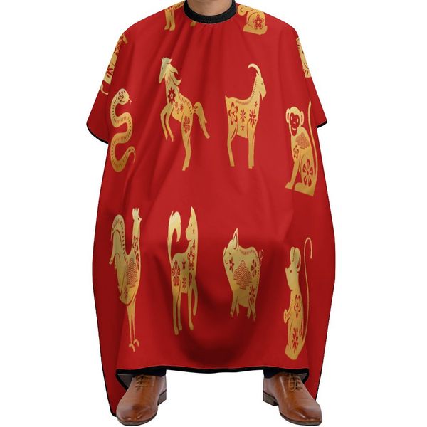 professional barber cape polyester hair cutting salon cape water stain resistant apron cutting hairchinese style, red, zodiac
professional barber cape polyester hair cutting salon cape water stain resistant apron cutting hairchinese style, red, zodiac
