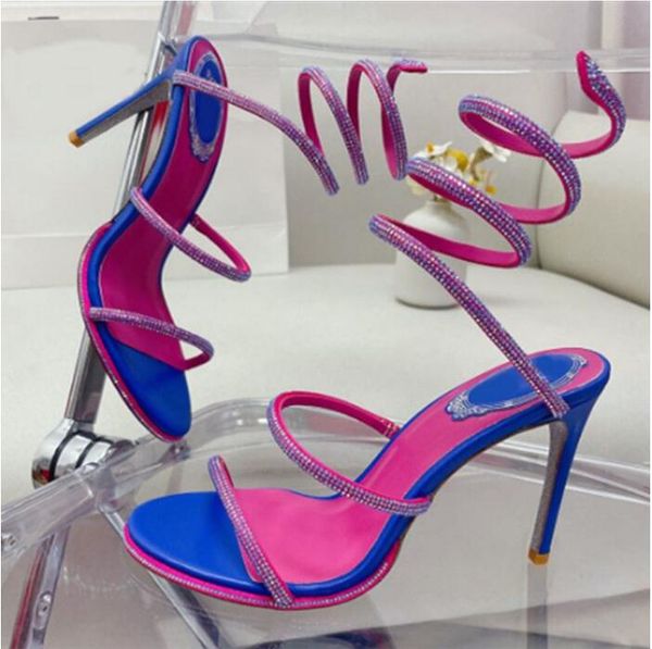 2023 new high heel sandals women's strass shoes ankle wrap high hee wedding crystal encrusted snake luxury designer fashion 9.5cm rc cl, Black
2023 new high heel sandals women's strass shoes ankle wrap high hee wedding crystal encrusted snake luxury designer fashion 9.5cm rc cl, Black