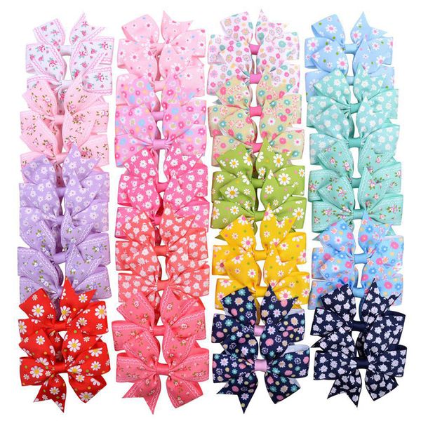 

Fishtail Bowknot Hairpin Daisy Sunflower Print Ribbon Hair Bows Hair Pin Bobby Pin Hair Clip Girls Barrettes Fashion Headwear Kids Head Hair Accessories 20 Colors, Multi colors