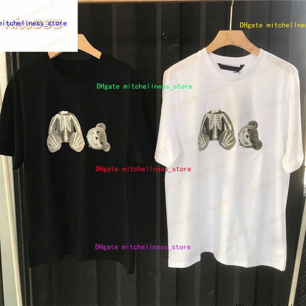 23ss new t shirt skull crossbones bear black and white cotton loose fashionable versatile short sleeve men women, White;black
23ss new t shirt skull crossbones bear black and white cotton loose fashionable versatile short sleeve men women, White;black