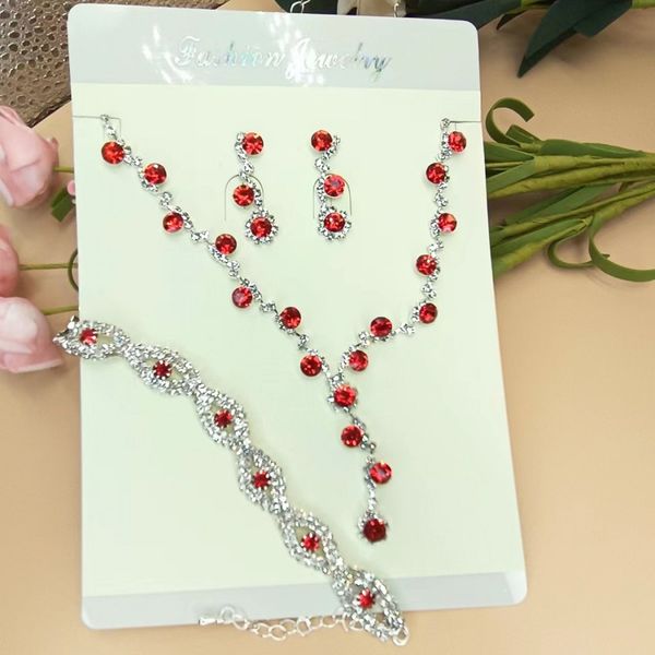 20 sets pendant necklace earring bracelet suit inlaid zircon rhinestone twinkle bridal decorate non fading wedding american style women jewe, Silver
20 sets pendant necklace earring bracelet suit inlaid zircon rhinestone twinkle bridal decorate non fading wedding american style women jewe, Silver