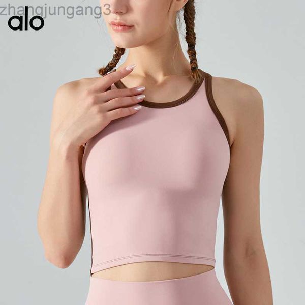 alos yoga sports bra dress women's new contrast tight slim sports tank naked shock proof fitness with pads, White
alos yoga sports bra dress women's new contrast tight slim sports tank naked shock proof fitness with pads, White