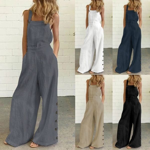 women's jumpsuits rompers summer fashion womens sleeveless jumpsuit rompers ladies solid color wide leg pants long trousers suspenders, Black;white
women's jumpsuits rompers summer fashion womens sleeveless jumpsuit rompers ladies solid color wide leg pants long trousers suspenders, Black;white
