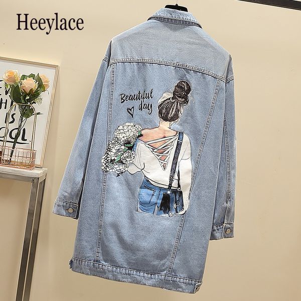 women's plus size outerwear coats plus size 5xl denim jackets for women printing turndown collar casual long loose single breasted blue, Black
women's plus size outerwear coats plus size 5xl denim jackets for women printing turndown collar casual long loose single breasted blue, Black
