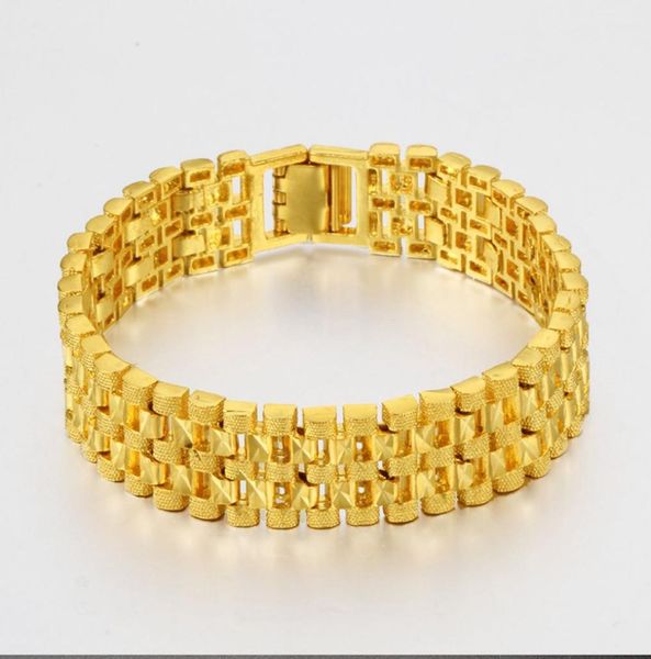 wrist chain mens bracelet wide fashion 18k yellow gold filled thick chain bracelet link 20cm long3494505, Black
wrist chain mens bracelet wide fashion 18k yellow gold filled thick chain bracelet link 20cm long3494505, Black