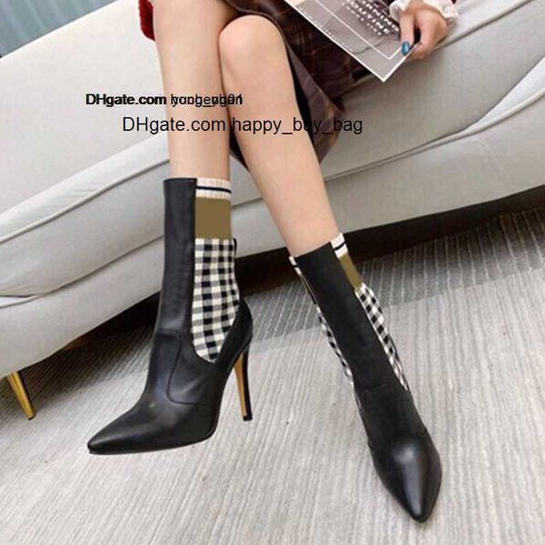 toe pointed high-heeled women boots 10cm stiletto heels knitted patchwork woman ankle elastic booties designer winter shoes, Black
toe pointed high-heeled women boots 10cm stiletto heels knitted patchwork woman ankle elastic booties designer winter shoes, Black
