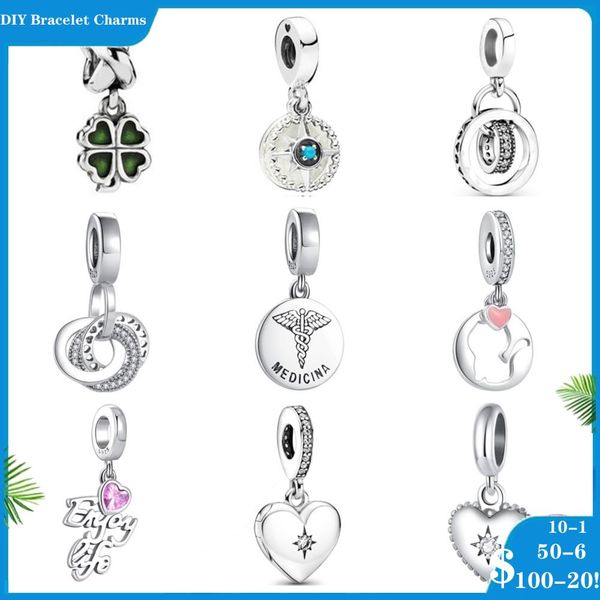 925 siver beads charms for pandora charm bracelets designer for women clover dangle, Bronze;silver
925 siver beads charms for pandora charm bracelets designer for women clover dangle, Bronze;silver
