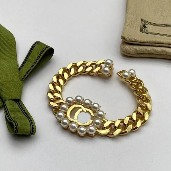 chain fashion designer jewelry pearl bracelet 18k gold plated bracelet collar designer for women vintage with box, Black
chain fashion designer jewelry pearl bracelet 18k gold plated bracelet collar designer for women vintage with box, Black