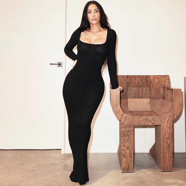 long sleeve women long dress women solid color bodycon casual cotton dresses maxi, Black;gray
long sleeve women long dress women solid color bodycon casual cotton dresses maxi, Black;gray