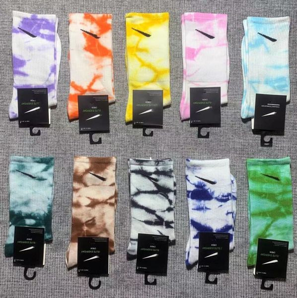 

Wholesale Socks Men's Women Stockings Pure cotton 10 colors Sport Sockings Letter NK Color tie-dye printing SIZE EU34-44, No.3