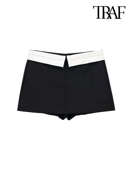 women's shorts traf women fashion with contrast seam shorts skirts vintage high waist zipper fly female skort mujer 230325, White;black
women's shorts traf women fashion with contrast seam shorts skirts vintage high waist zipper fly female skort mujer 230325, White;black