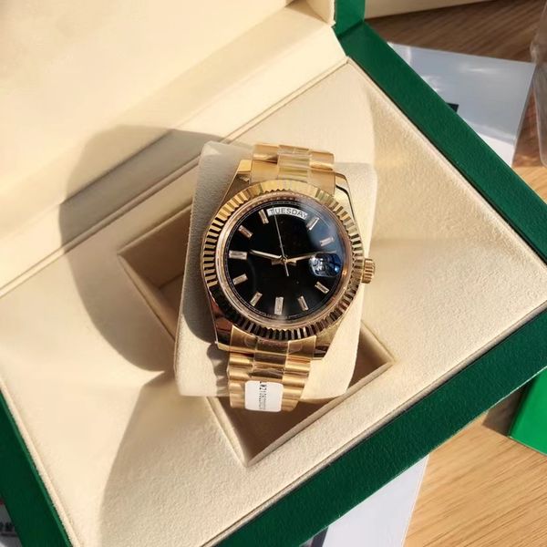 with original box luxury watches 41mm mens 18k yellow gold black dial bigger automatic fashion brand men's watch wristwatch 68, Slivery;brown
with original box luxury watches 41mm mens 18k yellow gold black dial bigger automatic fashion brand men's watch wristwatch 68, Slivery;brown