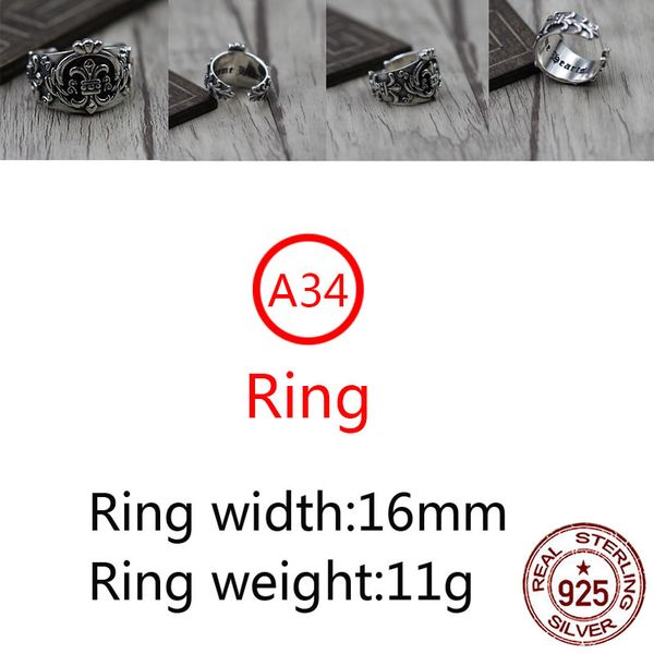 a34 s925 sterling silver ring opening fashion retro personality boat anchor crusader flower versatile punk style jewelry gift for lover
a34 s925 sterling silver ring opening fashion retro personality boat anchor crusader flower versatile punk style jewelry gift for lover