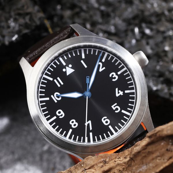 escapement timeautomatic nh35 movement pilot watch with type-b or type-a black dial and 42mm case waterproof 300m 210804, Slivery;brown
escapement timeautomatic nh35 movement pilot watch with type-b or type-a black dial and 42mm case waterproof 300m 210804, Slivery;brown